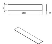 Sapho Plato Deska Rockstone 2100x24x360mm, Bílá Mat