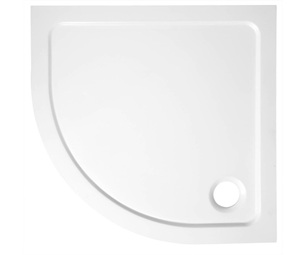 Aqualine Tecmi Sprchová Vanička Z Litého Mramoru, čtvrtkruh 90x90cm, R550, Bílá