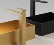 Sapho Cubemix Stojánková Umyvadlová Baterie Vysoká, černá Mat