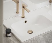Umyvadlová pileta 2v1 Click-Clack/pevná - Umyvadlová pileta ClickClack/pevná, růžové zlato kartáčované X01841