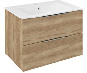 Sapho Set Koupelnová Skříňka Cirasa 70cm S Umyvadlem A Led Zrcadlem, 2x Zásuvka, Dub Alabama