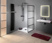 Gelco Cure Black Sprchová Zástěna 900mm, čiré Sklo