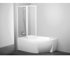 Vanová zástěna VSK2 Rosa - VSK2 Rosa 160 L, bílá+transparent