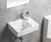 Cerastyle Nuali Keramické Umývátko 40x30cm, Baterie Vpravo, Bílá