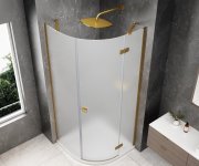Polysan Globe Gold Matt čtvrtkruhový Sprchový Kout 1000x1000mm, Matné Sklo, Pravé