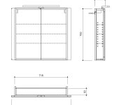 Sapho Greta Galerka S Led Osvětlením, 81x70x14cm, černá Mat