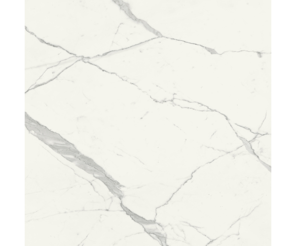 Dlažba jako mramor Marca Corona Scultorea Statuario Vena Argento 120x120 Velvet Rett. - bílá