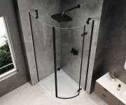 Polysan Globe Black čtvrtkruhový Sprchový Kout 800x900mm, čiré Sklo, Pravé