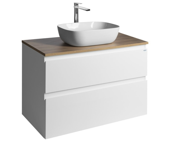 Aqualine Altair Skříňka S Deskou 87,5 Cm, Bílá/dub Emporio