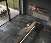 Dlažba jako kov APE Nox Graphite Lap. Rett. 120X120 - antracitová