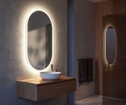 Aqualine Magara Oválné Zrcadlo S Led Osvětlením 45x80cm, Dotykový Senzor, Stmívatelné
