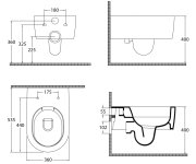 Isvea Sistema A Závěsná Wc Mísa, Rimless, 36x53,5cm, Bílá