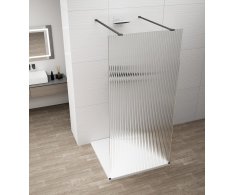 Polysan Esca Black Matt Jednodílná Sprchová Zástěna Do Prostoru, Sklo Flute, 1100 Mm