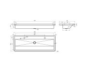Nofer Závěsný Umývací žlab 1200x130x450mm, Nerez Mat