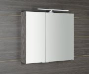 Sapho Mirró Galerka S Led Osvětlením, 80x70x16cm, Dub Stříbrný