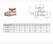 05815mz34 - Kulový Kohout Se šroubením Mf-pn40 (motýl) - 3/4" STA1020-34