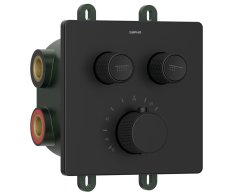 Sapho Smart Select Podomítková Sprchová Termostatická Baterie, Box, 2 Výstupy, černá Mat