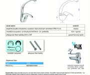 Dřezová Stojánková Baterie S Horním Litým Ramínkem, Klik-klak - Chrom - Perla PR3113-U