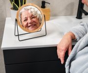 Ridder Kara Kosmetické Zrcátko Na Postavení, ø 145mm, Oboustranné, černá/bambus