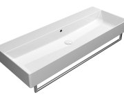 Gsi Kube X Keramické Umyvadlo 120x47cm, Broušená Spodní Hrana, Bez Otvoru, Bílá Extraglaze
