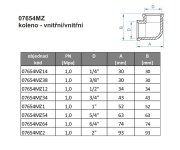 Koleno Vnitřní/vnitřní Závit - Mosaz - 6/4" 07654MZ64