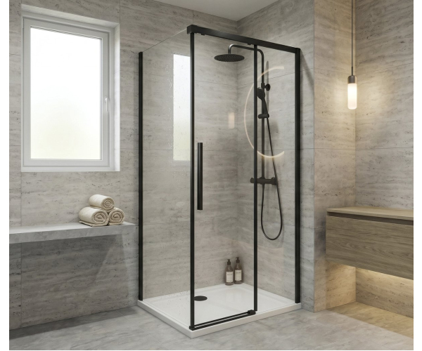 Gelco Luxor Black čtvercový Sprchový Kout 1000x1000mm L/p Varianta