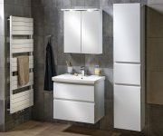 Aqualine Altair Vysoká Skříňka S Košem 40x184x31cm, Pravá, Bílá