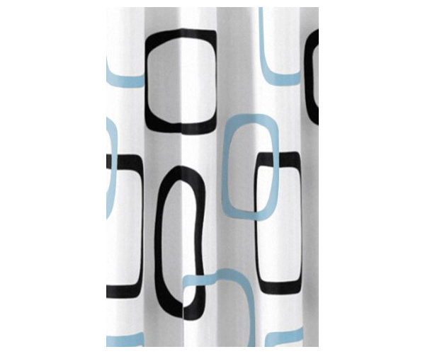 Aqualine Sprchový Závěs 180x200cm, Polyester, Bílá/černá/modrá