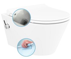 Sapho Avva Cleanwash Závěsná Wc Mísa, Integrovaná Baterie A Bidet. Sprška, Rimless, 