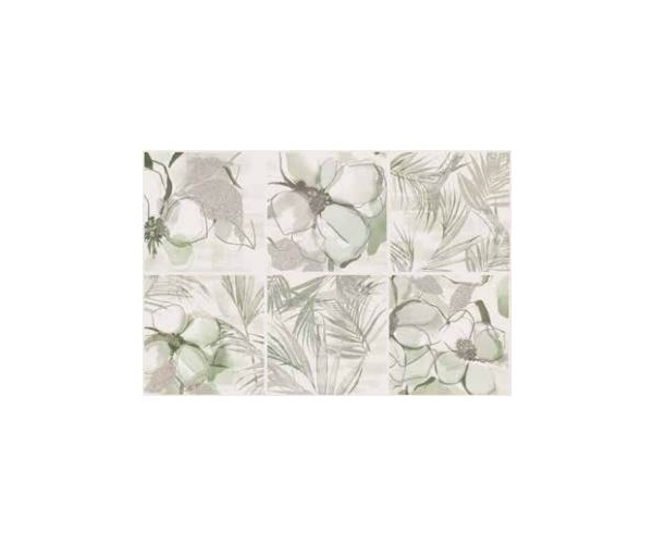 Retro dekor Elios Clay Flower Emerald 10x10 Decoro