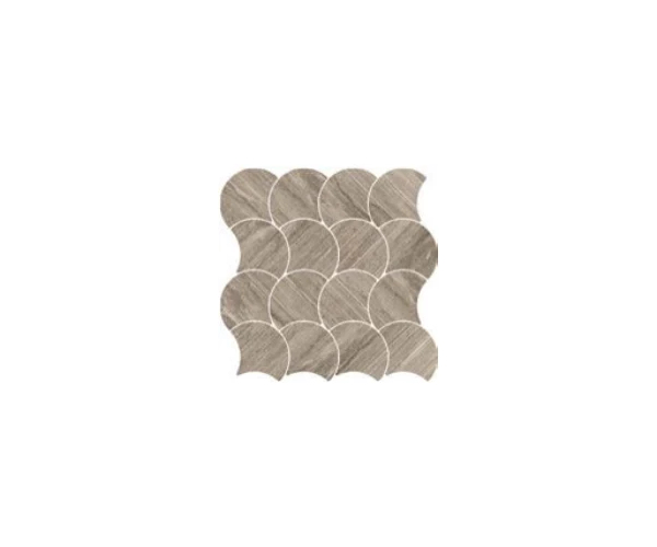 Mozaika jako kámen Coem Wide Gress++ Versatile Deco Vein Mosaico Wavy Argilla 28x4x28,4 Nat. Rett. - šedá