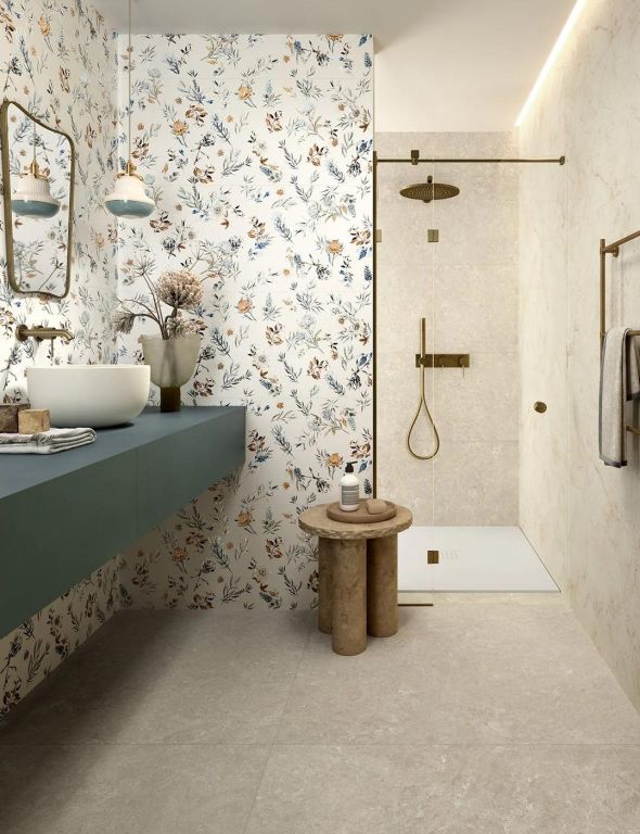 Realizace Koupelna z dlažby ze série Marca Corona Foyer Royal Cozy