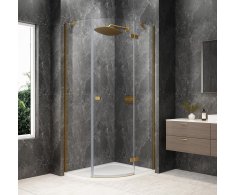 Polysan Globe Gold Matt čtvrtkruhový Sprchový Kout 1000x900mm, čiré Sklo, Pravé