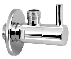 Aqualine Rohový Kulový Ventil 1/2"x3/8", Kulatý, Chrom