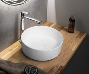 Sapho Thin Umyvadlo Na Desku, Rockstone, ø 38 Cm, Bílá Mat
