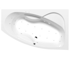 Polysan Mamba R Hydromasážní Vana, 170x100x44cm, Active Hydro-air, Chrom
