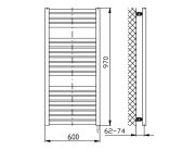 Aqualine Tondi-e Elektrické Otopné Těleso Rovné 600x970 Mm, 400 W, černá Mat