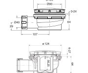 Gsi Vaničkový Sifon, Průměr 90mm, Dn40, Nízký, Krytka Chrom