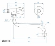 Stěnový Ventil Klasický S Otočným Spodním S Výtokem - Chrom - Madison Q02000-S