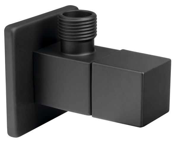 Aqualine Rohový Kulový Ventil 1/2"x3/8", Hranatý, černá Mat