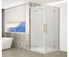 Gelco Trinity Gold Matt čtvercový Sprchový Kout 800x800mm, Rohový Vstup, Matné Sklo