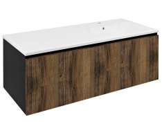 Sapho Lorea Skříňka 120x46x51,5cm (30+90cm), Pravá, Dub Collingwood/černá Mat