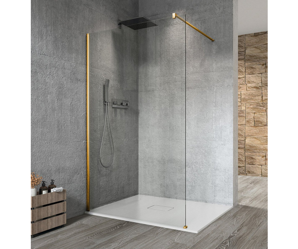 Gelco Vario Gold Matt Jednodílná Sprchová Zástěna K Instalaci Ke Stěně, čiré Sklo, 1300 Mm