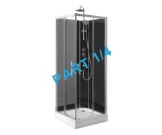 Aqualine Granvik Sprchový Box 800x800x2180mm část 1/4 Sprchová Vanička, Bílá