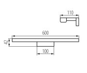 Kanlux Asten Led Svítidlo 12w, 600x110mm, Ip44, černá Mat