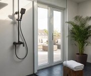 Aqualine Flery Sprchový/vanový Sloup S Pákovou Baterií, Otočné Ramínko, Gun Metal