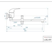 Stěnová Baterie Do Bytového Jádra S Plochým Ramínkem A Přepínačem, Rozteč 100 Mm, Klik-klak - Chrom - Luna LUBJ-RF100