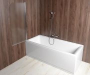 Aqualine Vilma Vanová Zástěna 600x1400mm, Chrom, Levá, Sklo Matné