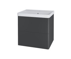Mereo Siena, Koupelnová Skříňka S Keramickým Umyvadlem 61 Cm, Antracit Mat