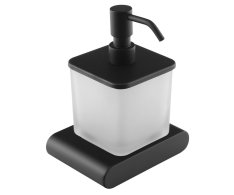 Sapho Flori Dávkovač Mýdla, 300ml, Mléčné Sklo, černá Mat